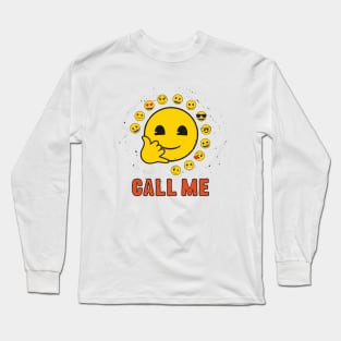 Call Me Emoji Long Sleeve T-Shirt